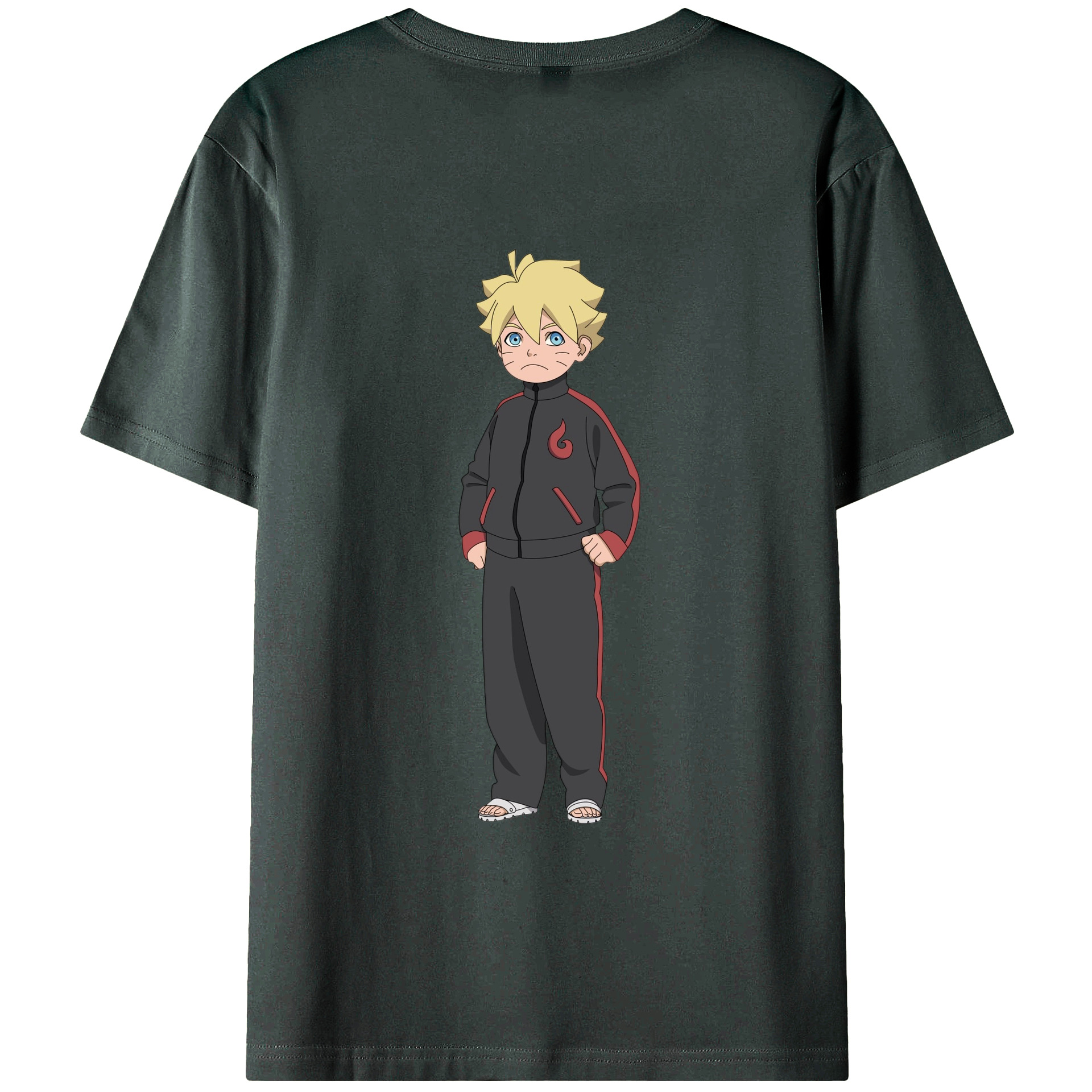 （画像用） NARUTO -ナルト- うずまき ボルト Uzumaki Boruto 綿100％ メンズ半袖Tシャツ（バックプリント） 通気性
